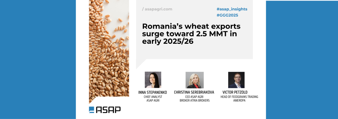 Експорт пшениці з Румунії досягне до 2,5 млн т на початку 2025/26 МР – ASAP Agri